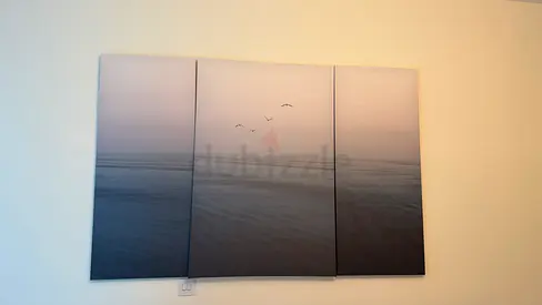 Framed 3-Panel Seascape Wall Art Canvas - Calm Ocean Print