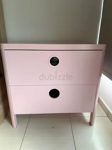 Pink Two-Door Children's Storage Drawers