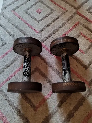 Pair of cast iron dumbbells - heavy set