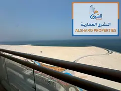 Beautiful apartments for annual rent Directly on Ajman Corniche Three-bedroom apartment with a livin