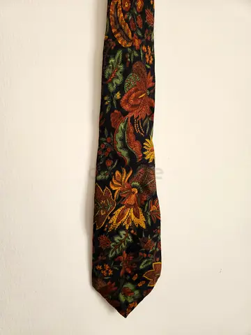 Vintage Mondo di Marco Firenze 100% Woven Silk Tie – Botanical Floral Tapestry (Made in Italy)