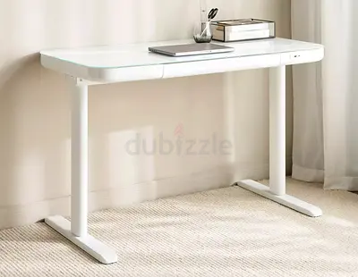 White modern electric height-adjustable smart study/computer desk - like new condition (Pickup 10/9)