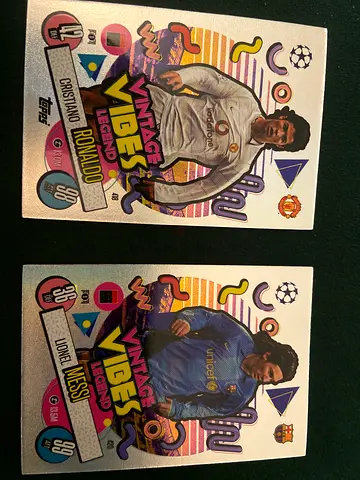 Rare vintage Cristiano Ronaldo and Lionel Messi match attax card