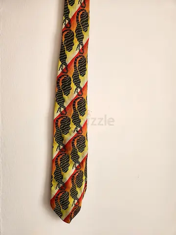 Rare Vintage Gianni Versace 100% Silk Tie – Abstract Fire Graphic Print (Made in Italy)