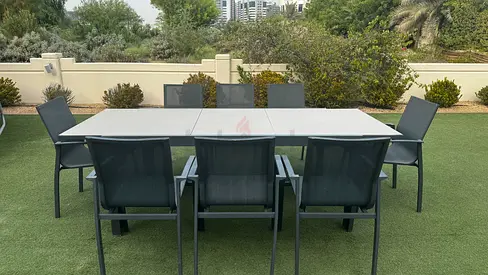 Outdoor 8-Seater Dining Set — Table + 8 Chairs, Good Condition