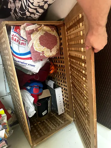 Woven Storage Chest / Blanket Box - Light Wood Finish