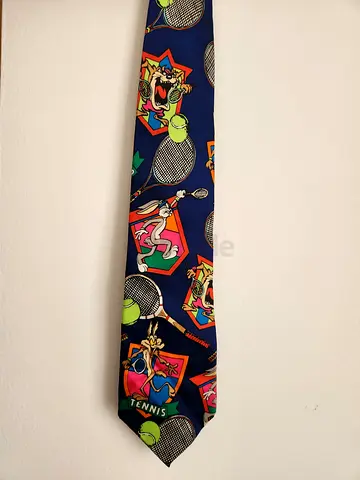 Vintage 1991 Looney Tunes Tennis Silk Tie – Bugs Bunny & Taz (Addiction)
