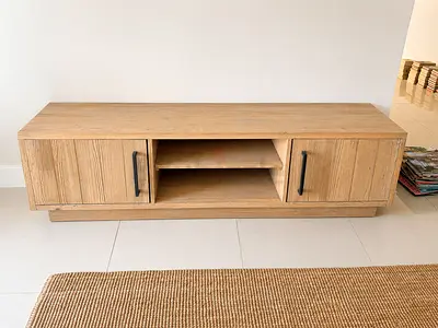 Solid Light Wood TV unit set