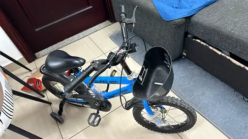 Kids 16-inch Blue Mountain Bike - Neat and clean still have plastic wrapping -Always parked inside
