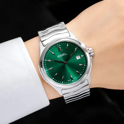Ebel Stainless Steel Men's Watch with Green Dial and Date