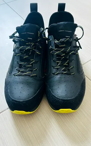 Armani Exchange Mixmag Men's Black and Yellow Sneakers