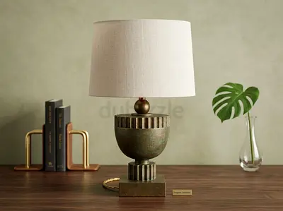 Fine ART Miami table lamp with fabric shade and sculpted base 70cm