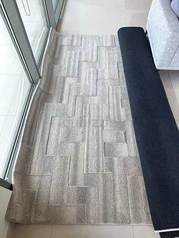 Handwoven Geometric Wool Rug 8 ft by 10 ft
