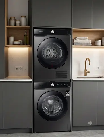 Samsung Bespoke Washer & Dryer Set – 11.5kg Washer / 9kg Dryer | Stainless Steel | Wi-Fi