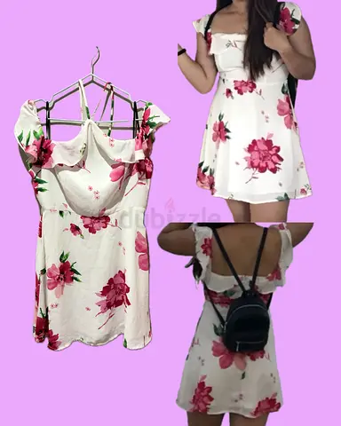 White Floral Summer Mini Dress