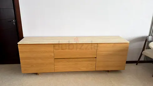 Kami 220 Sideboard - Light Oak & Travertine