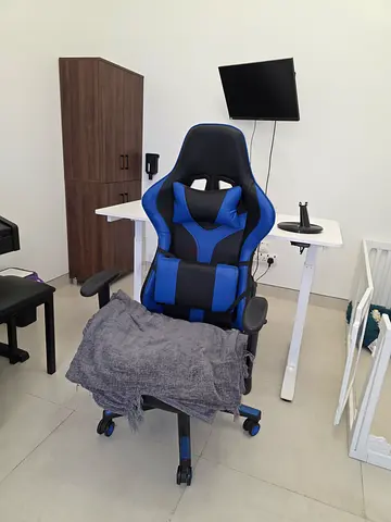 Blue & Black Rockstar Gaming Chair - Ergonomic Office/PC Seat