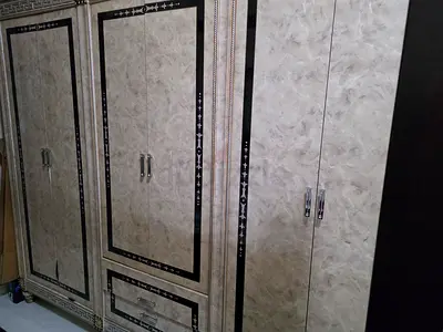 Large 6-Door Wardrobe with Drawers - Good Condition