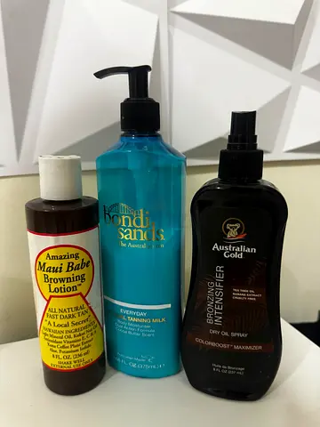 Tanning products almost full