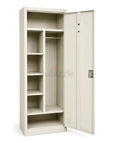Single Door Tall Metal Storage Locker / Wardrobe Cabinet