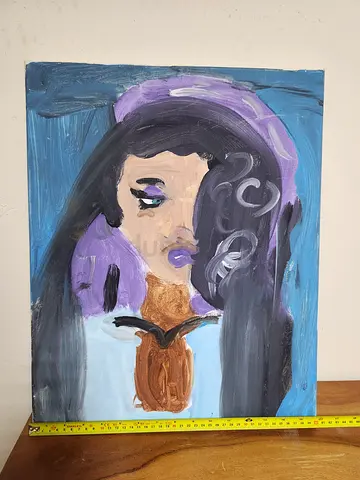 Abstract Expressive Female Portrait Original Canvas Painting (40x50 cm)