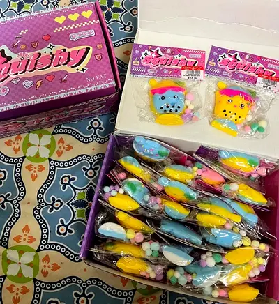 Box (25piece) of Assorted Squishy Toys - Cute Small Squeezables (New)