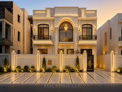 فيلا بتصميم كلاسيكي راقي | الزاهية – عجمان | ارتداد خارجي 20 متر | 5 غرف نوم | بسعر يشمل رسوم التسجيل