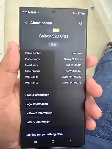 Samsung Galaxy S23 Ultra - Good Condition, 256 gb black