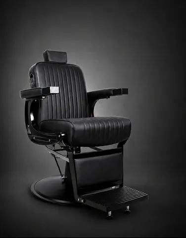 Professional Barber Chair Black Leather