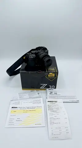 Nikon Z30 mirrorless camera with box, strap and receipts