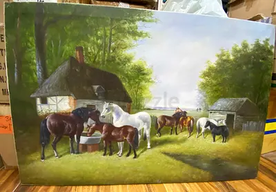Horse oil painting art 93cm height,63cm length