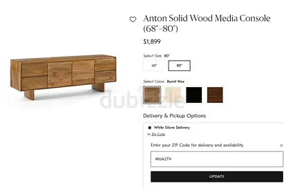 Anton Solidwood Media console Tv unit
