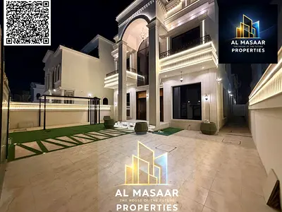 Luxury villa for sale in Al-Aliya, modern design, spacious areas with an outdoor yard, electricity
