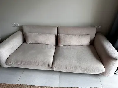 Pan Light beige 4 seater fabric sofa in good used condition