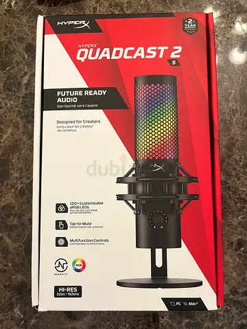 HyperX QuadCast 2 S Microphone — Like New (Used Once, 2 Years Warranty)