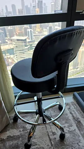 Adjustable Rolling Swivel Stool with Backrest