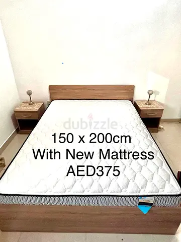 HOMEBOX Double Bed set 150x200cm with NEW Mattress(7years Warranty)