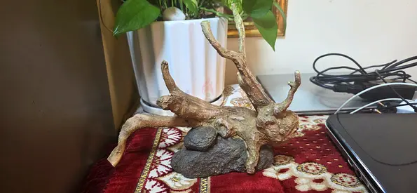 Natural Aquarium Driftwood Decoration with Plastic Base – AED 25