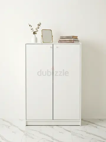 Simple White 2-Door Cabinet / Cupboard - Good Condition