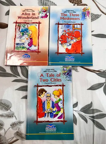Set of 3 Classic Children’s Books: Alice in Wonderland, The Three Musketeers, A Tale of Two Cities