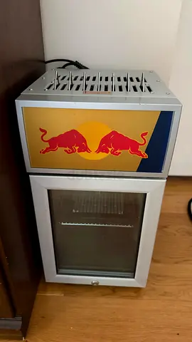 Small Red Bull branded countertop display cooler - works, used