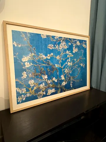 Framed Van Gogh Almond Blossom Print - Blue Floral Wall Art