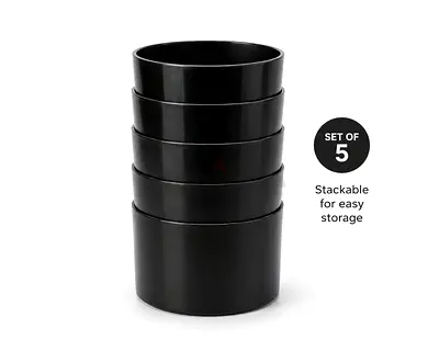 Set of 5 Black Nursery Pots — 15 cm