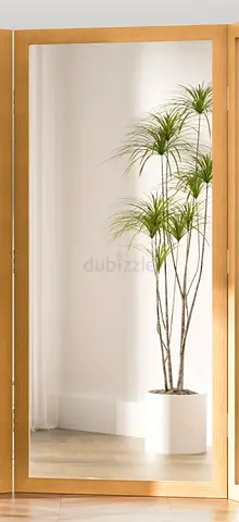 Full-length wooden framed standing mirror - good condition