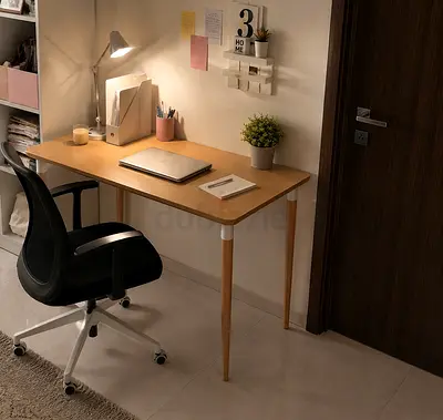 Ikea Slim wooden study desk light oak finish, perfect condition 140*65cm