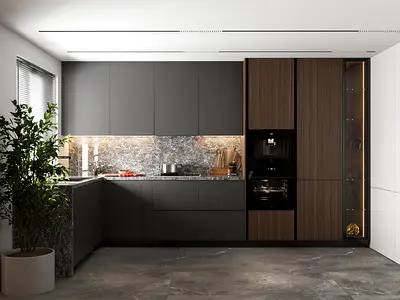 Custom Kitchen Dubai | Routed MDF & Wood Finish | Made to Measure