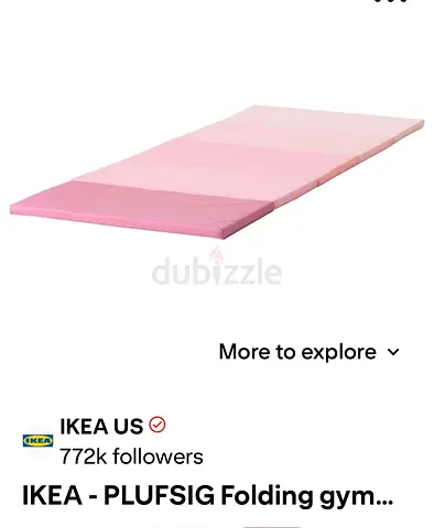 Foldable Pink Gym/Exercise Mat - 4-Section (Good Condition)