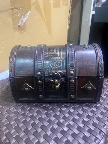 Wooden metal designed box-18cm length