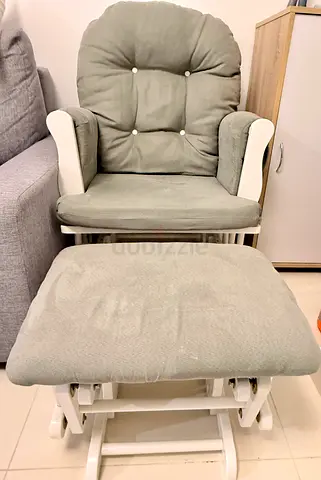 Nursery Glider Rocking Chair with Ottoman - Comfortable Plush Seat