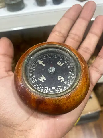 Wooden brass compass
